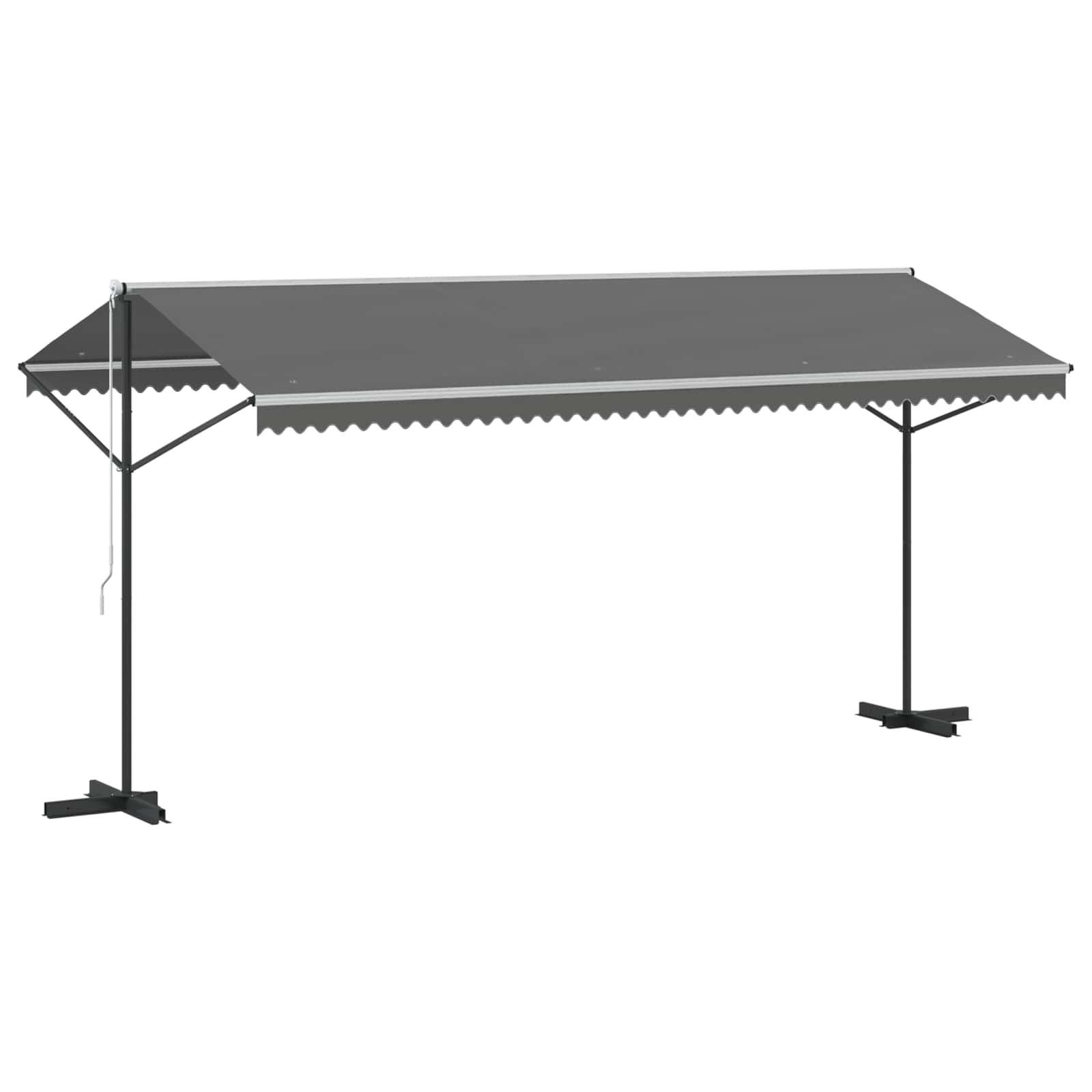 vidaXL Free Standing Awning 5 x 3 m Polyester Grey 2