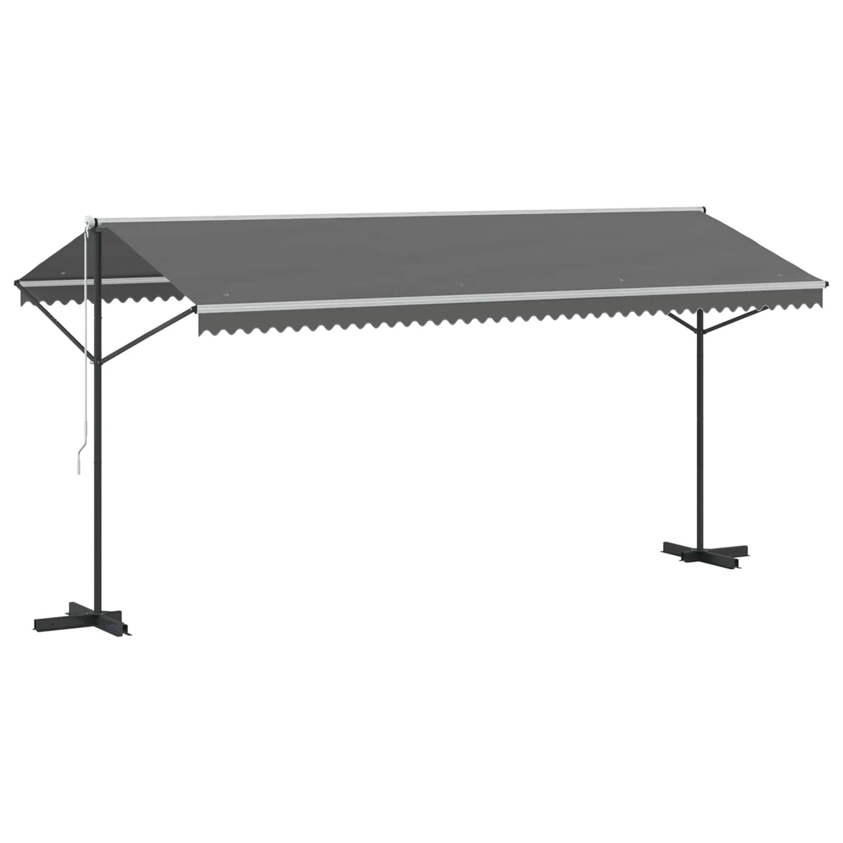 Free Standing Awning Polyester Grey 5 x 3 m with anthracite frame