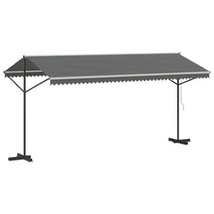 vidaXL Free Standing Awning 5 x 3 m Polyester Grey 6
