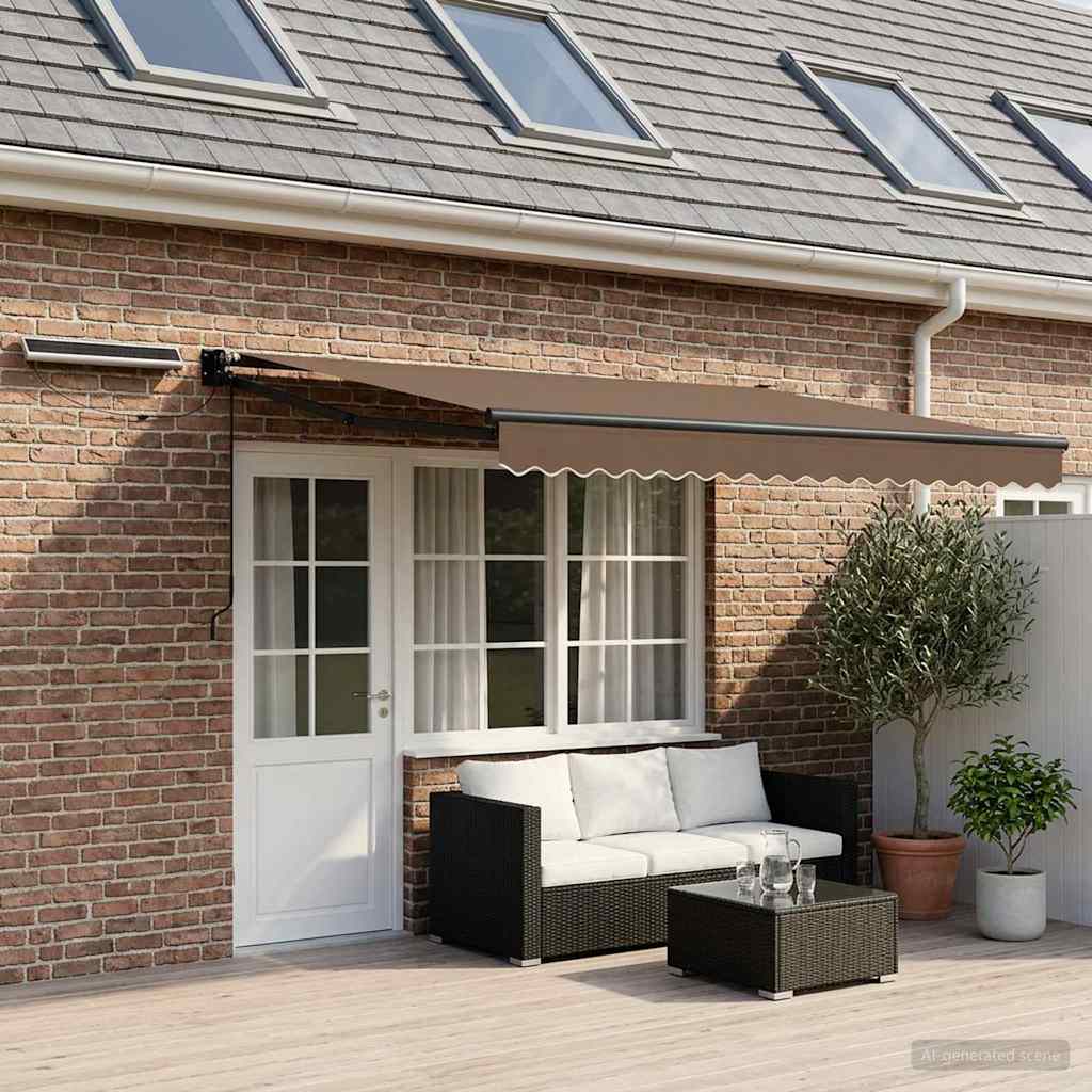 Solar Electric Awning Anthracite Taupe