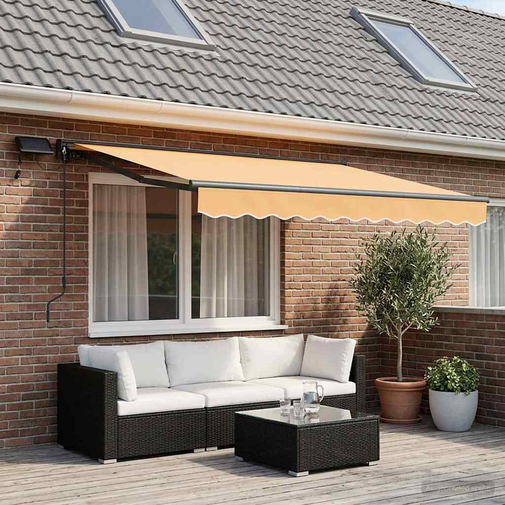 Manual Awning with Solar LED 3 x 2.5 m Anthracite Sand