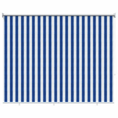 vidaXL Outdoor Roller Blind 90% UV Block Blue and White Stripe HDPE 2