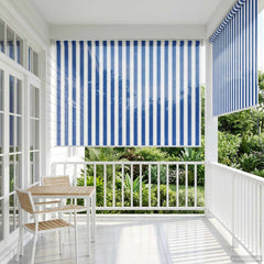 vidaXL Outdoor Roller Blind 90% UV Block Blue and White Stripe HDPE 3