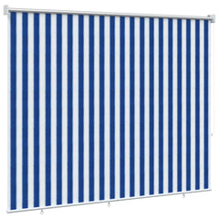 vidaXL Outdoor Roller Blind 90% UV Block Blue and White Stripe HDPE 4