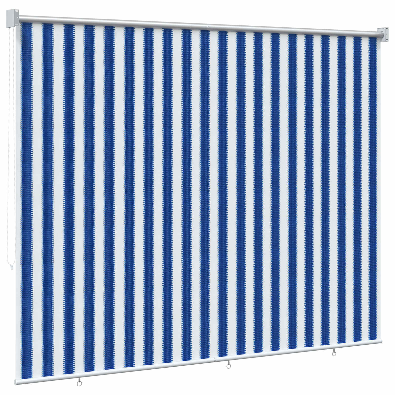 vidaXL Outdoor Roller Blind 90% UV Block Blue and White Stripe HDPE 5