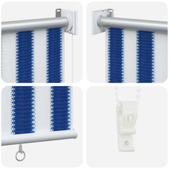 vidaXL Outdoor Roller Blind 90% UV Block Blue and White Stripe HDPE 6