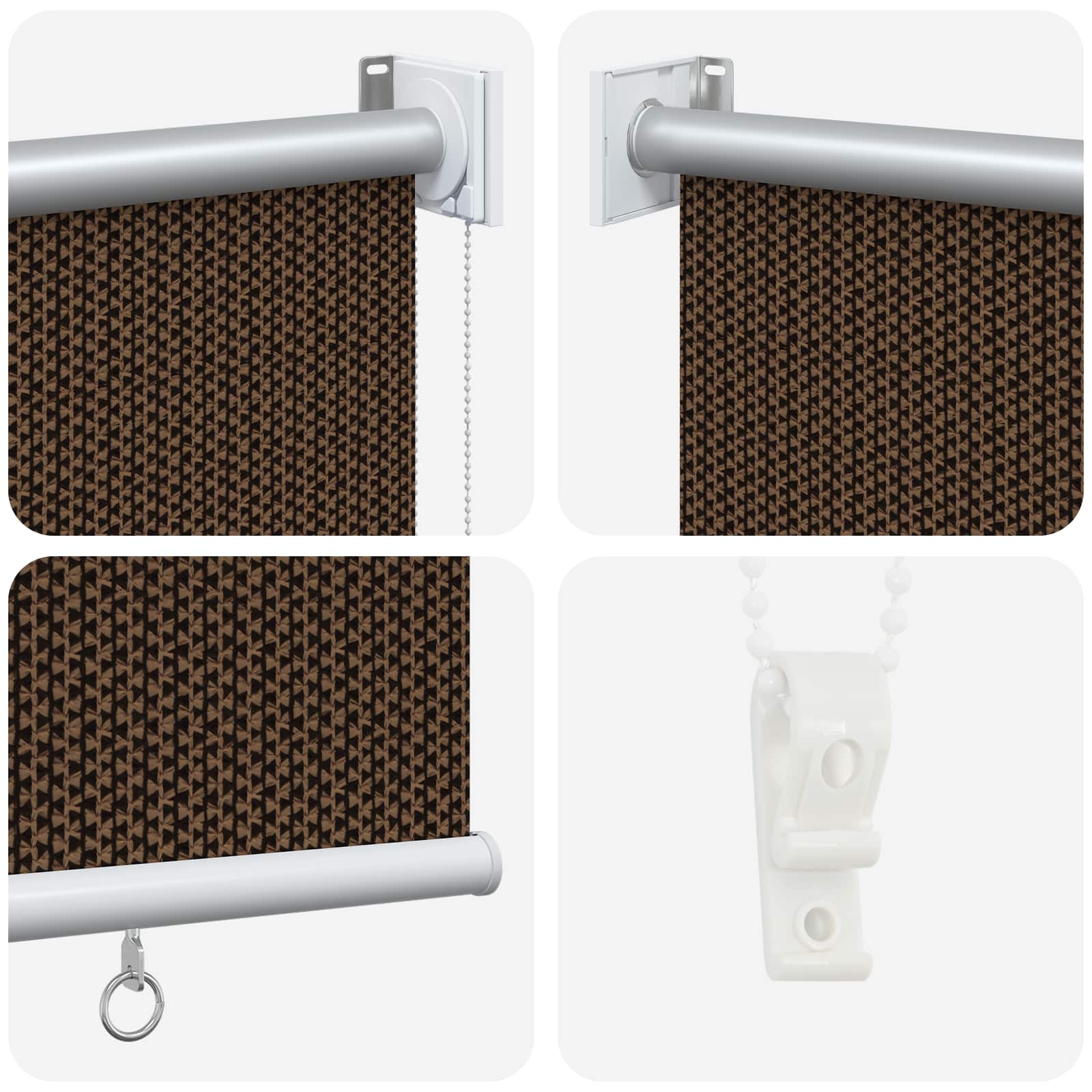 vidaXL Outdoor Roller Blind 90% UV Block Brown 120 x 230 cm HDPE 6
