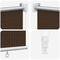 vidaXL Outdoor Roller Blind 90% UV Block Brown 120 x 230 cm HDPE 6