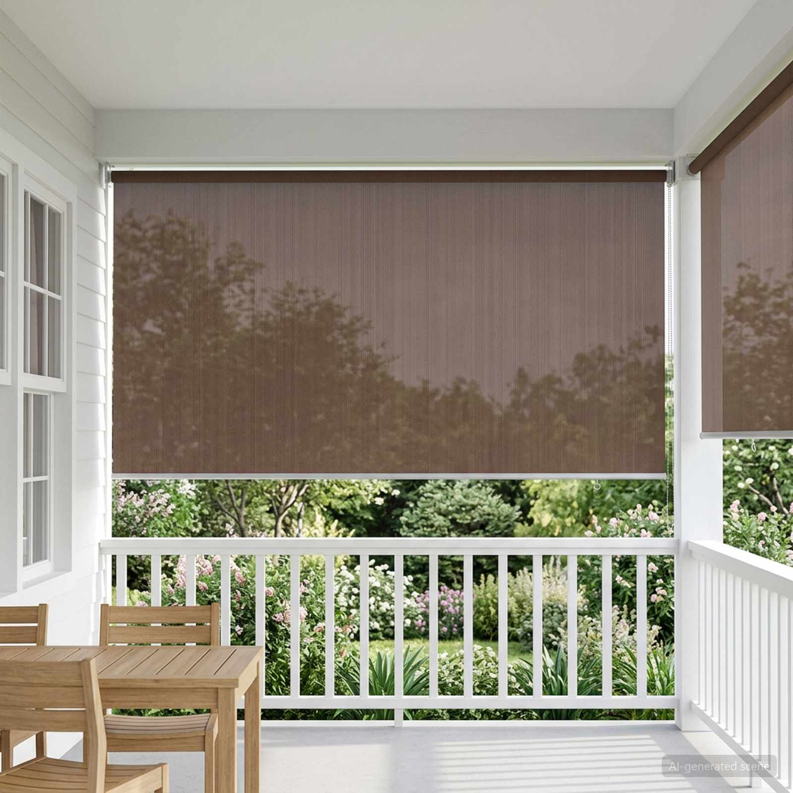 vidaXL Outdoor Roller Blind 90% UV Block Taupe 140 x 140 cm HDPE 3