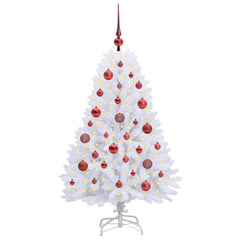 vidaXL Artificial Hinged Christmas Tree White 120 cm PVC and Steel 3
