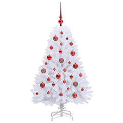 vidaXL Artificial Hinged Christmas Tree White 120 cm PVC and Steel 4