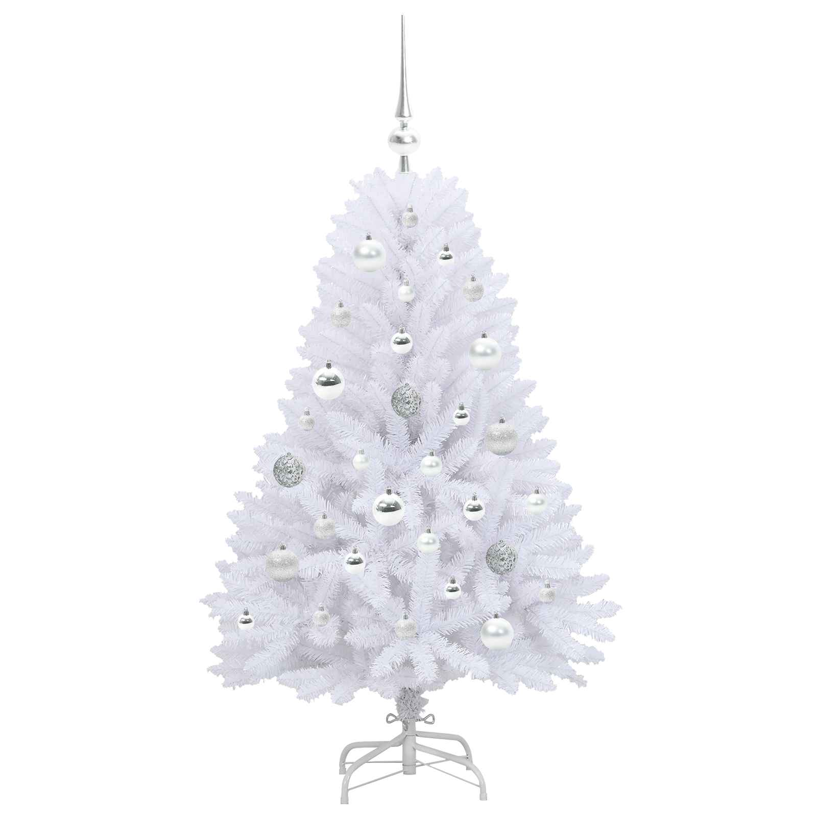 vidaXL Artificial Hinged Christmas Tree White 120 cm PVC and Steel 4
