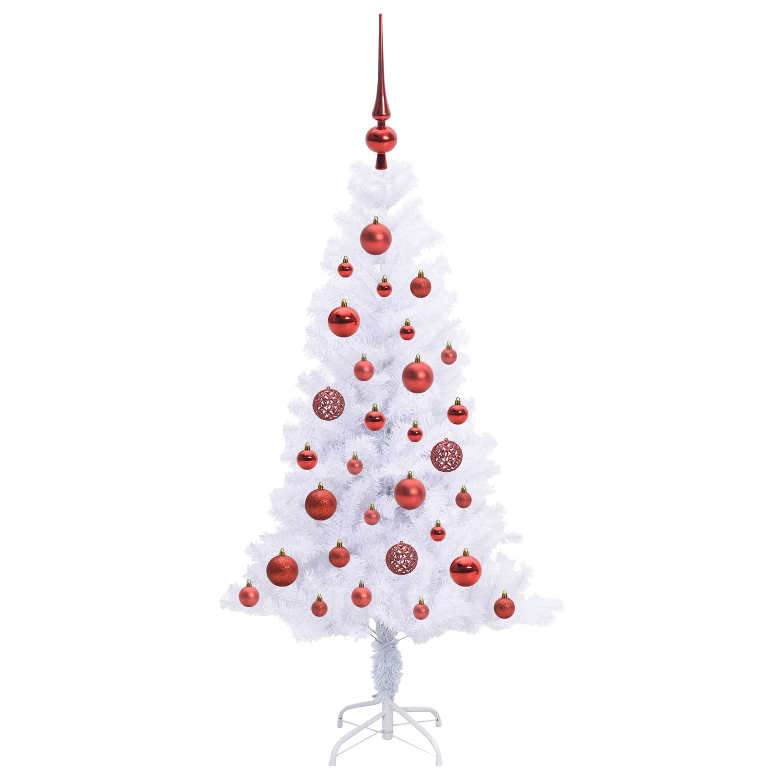 vidaXL Artificial Christmas Tree with Stand White 120 cm PVC and Steel 4