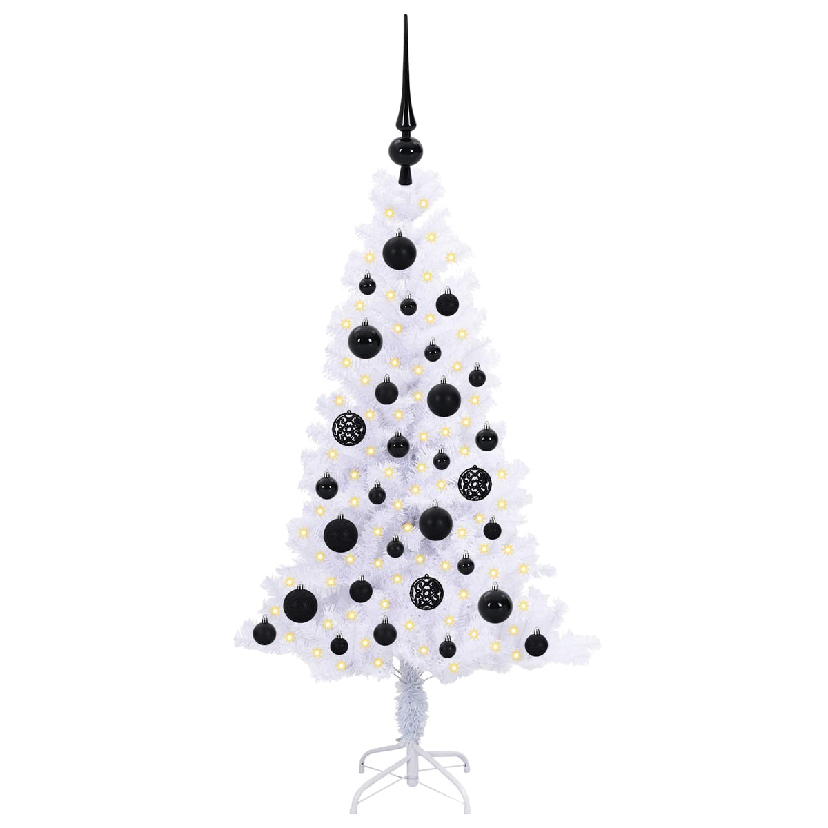 vidaXL Artificial Christmas Tree with Stand White 120 cm PVC and Steel 3