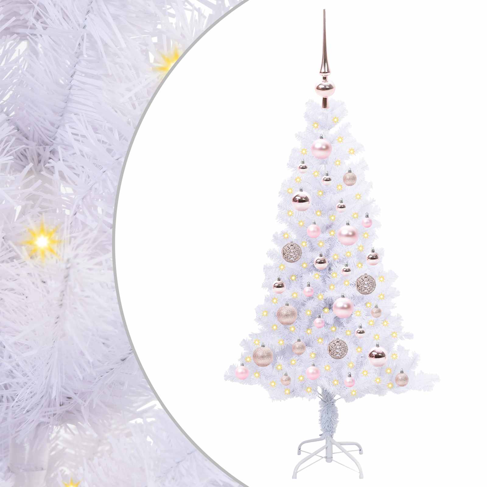 vidaXL Artificial Christmas Tree with Stand White 120 cm PVC and Steel 2