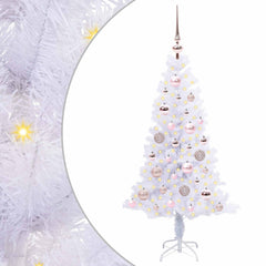 vidaXL Artificial Christmas Tree with Stand White 120 cm PVC and Steel 2