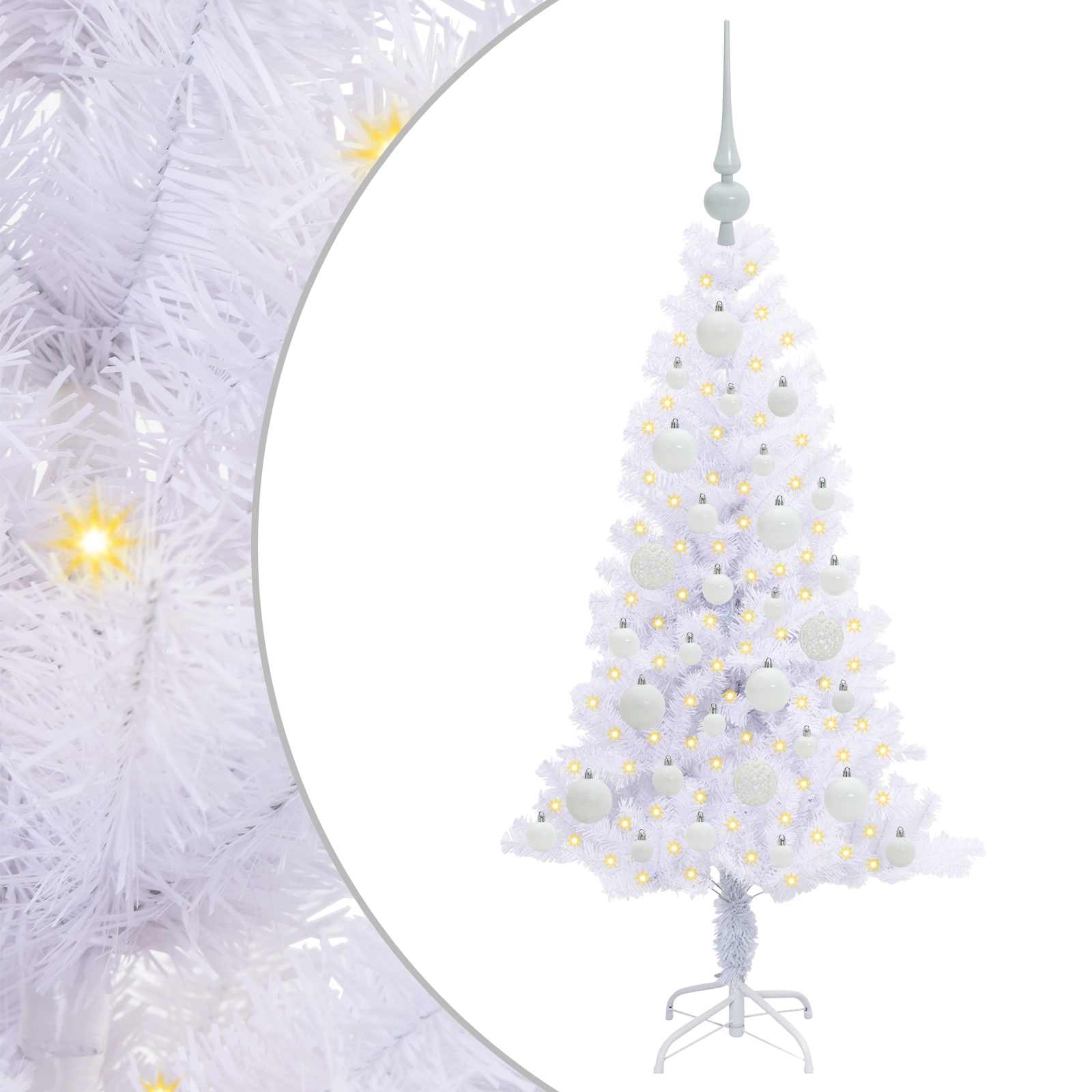 vidaXL Artificial Christmas Tree with Stand White 120 cm PVC and Steel 2
