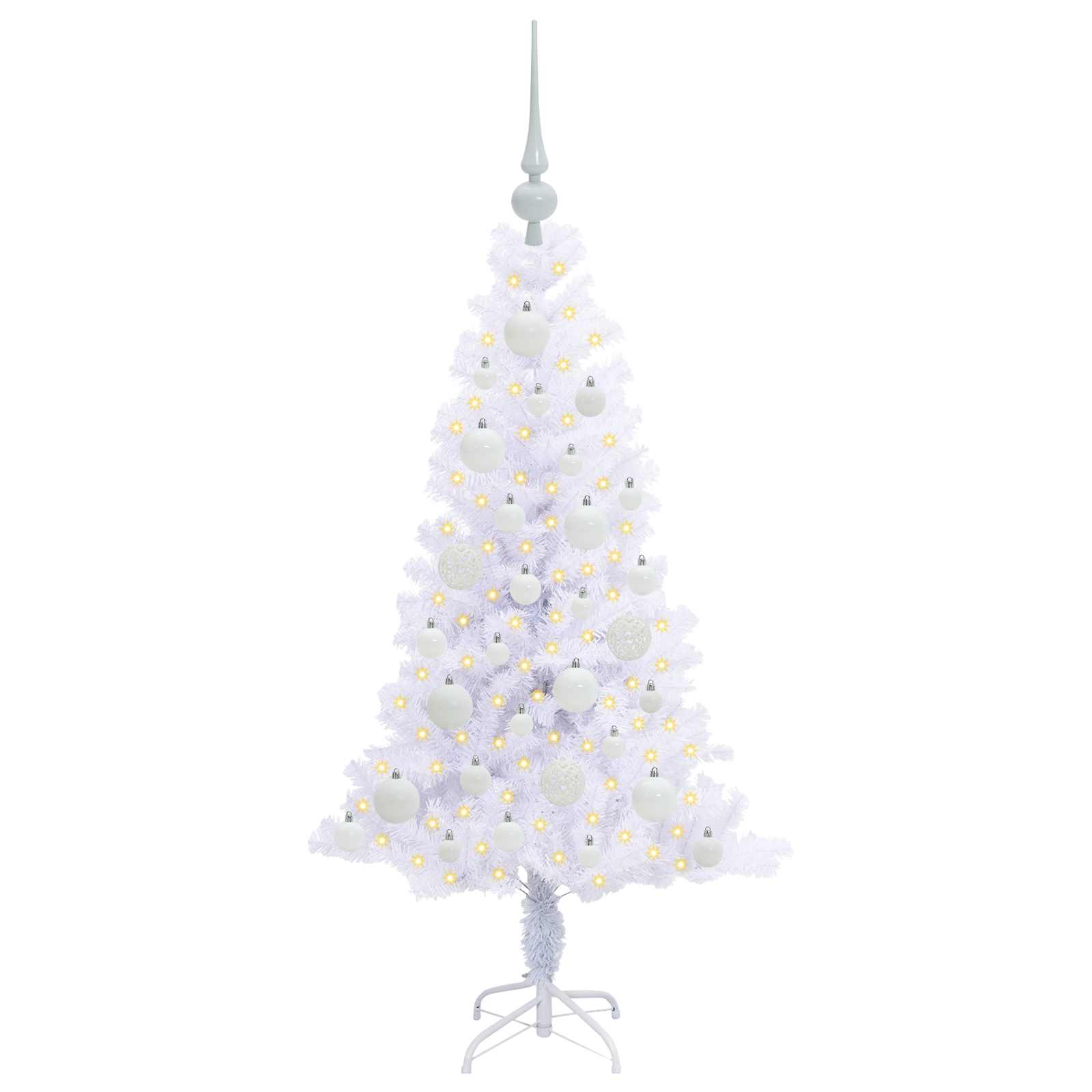 vidaXL Artificial Christmas Tree with Stand White 120 cm PVC and Steel 3
