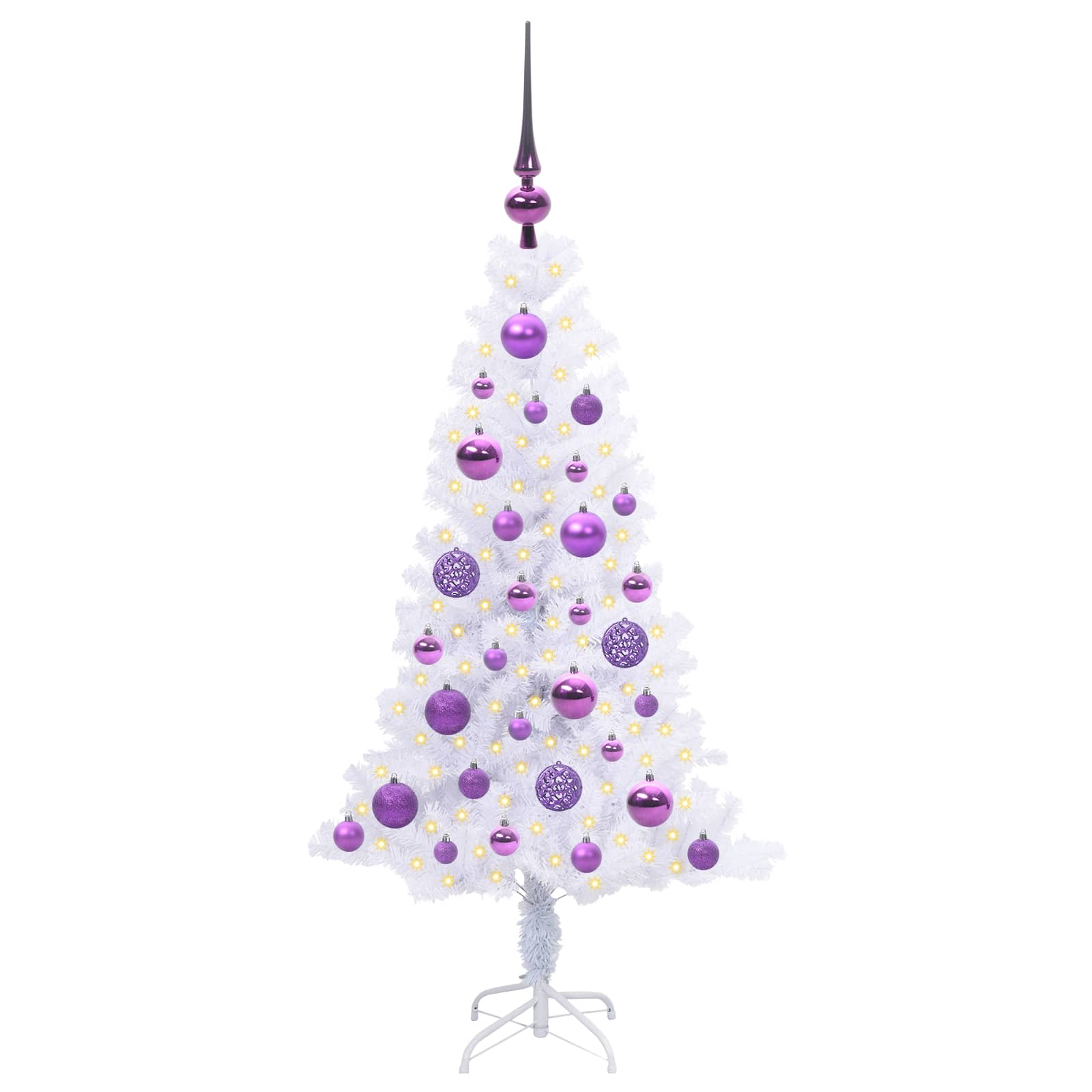 vidaXL Artificial Christmas Tree with Stand White 120 cm PVC and Steel 3