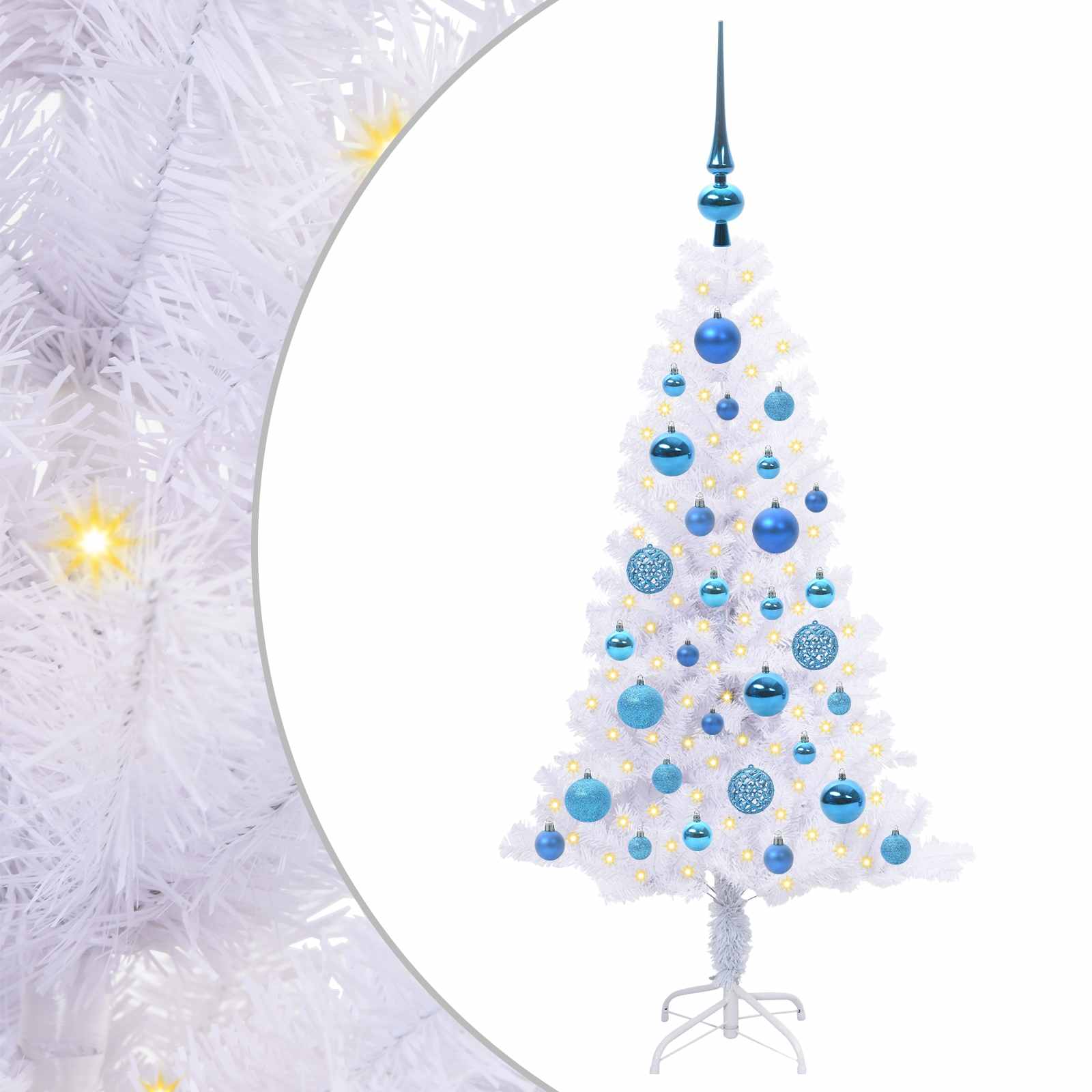 vidaXL Artificial Christmas Tree with Stand White 120 cm PVC and Steel 2