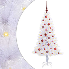vidaXL Artificial Christmas Tree with Stand White 150 cm PVC and Steel 2