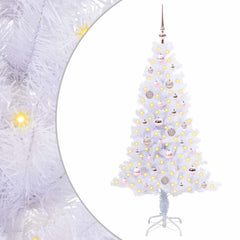 vidaXL Artificial Christmas Tree with Stand White 150 cm PVC and Steel 2
