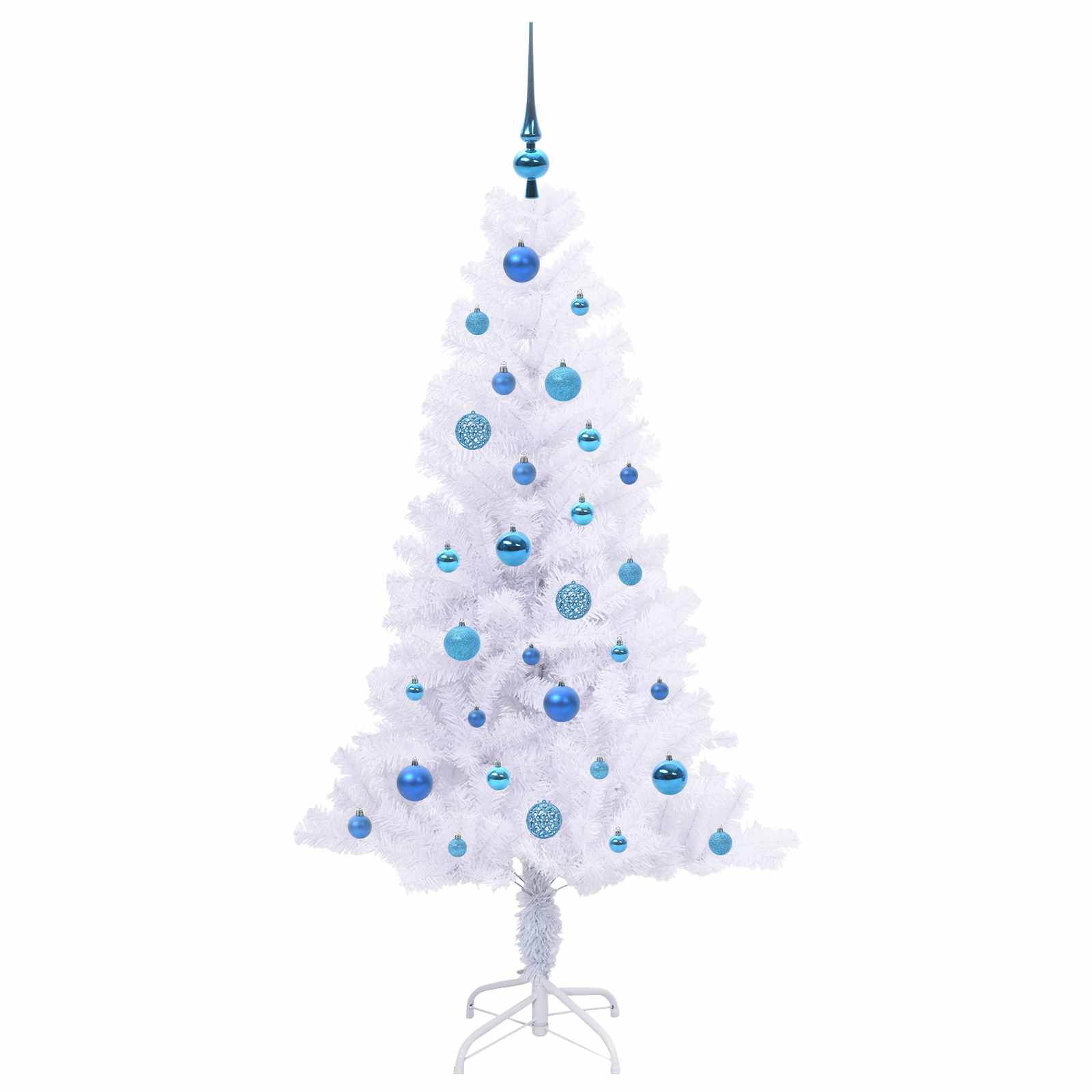 vidaXL Artificial Christmas Tree with Stand White 150 cm PVC and Steel 4