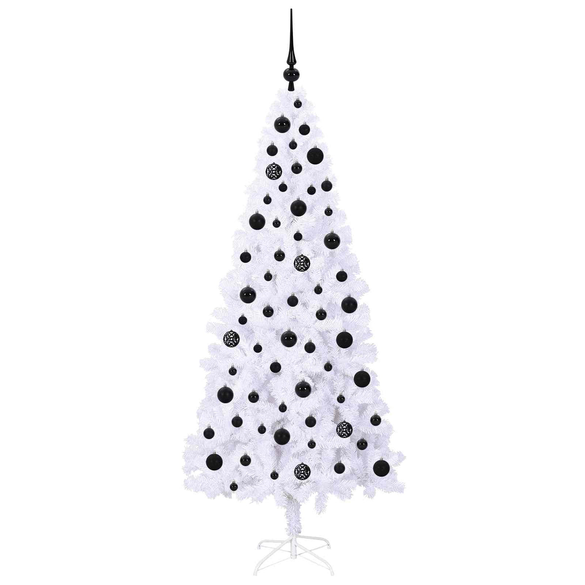 Artificial Christmas Tree with Stand White 180 cm PVC and Steel Black