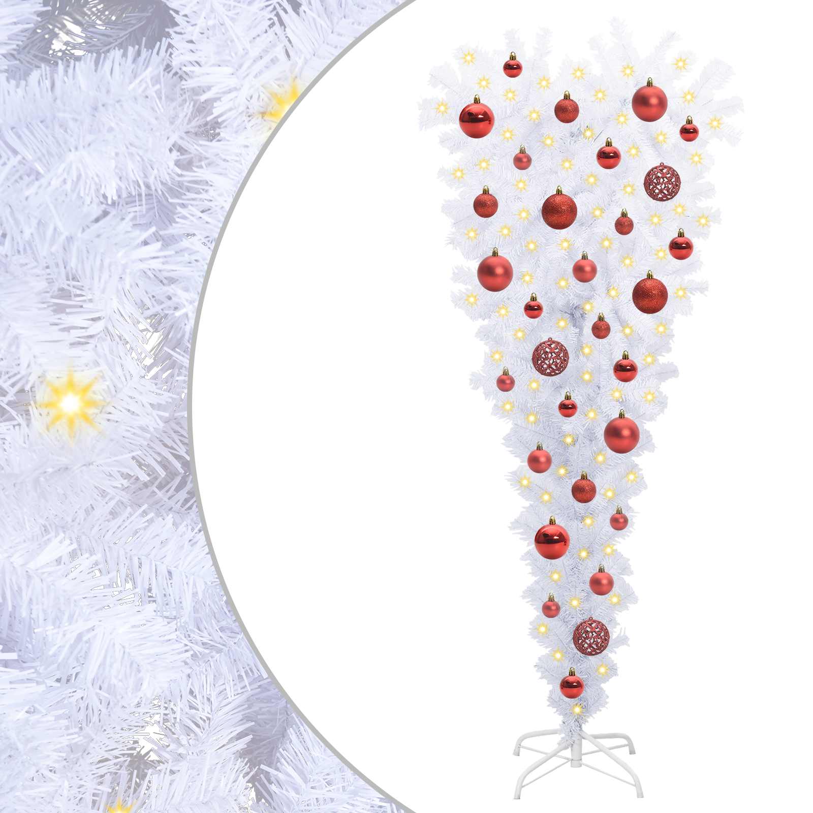 vidaXL Artificial Christmas Tree with Stand White 120 cm PVC and Steel 2