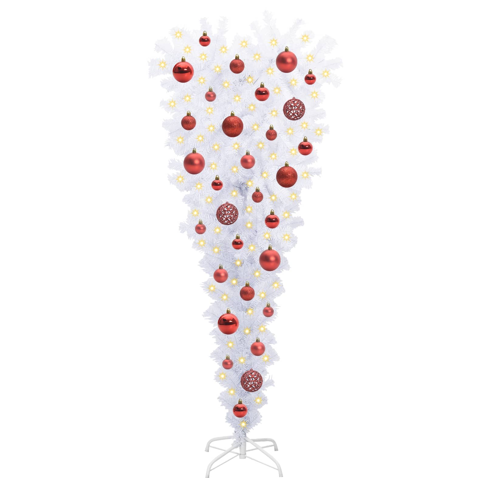 vidaXL Artificial Christmas Tree with Stand White 120 cm PVC and Steel 3