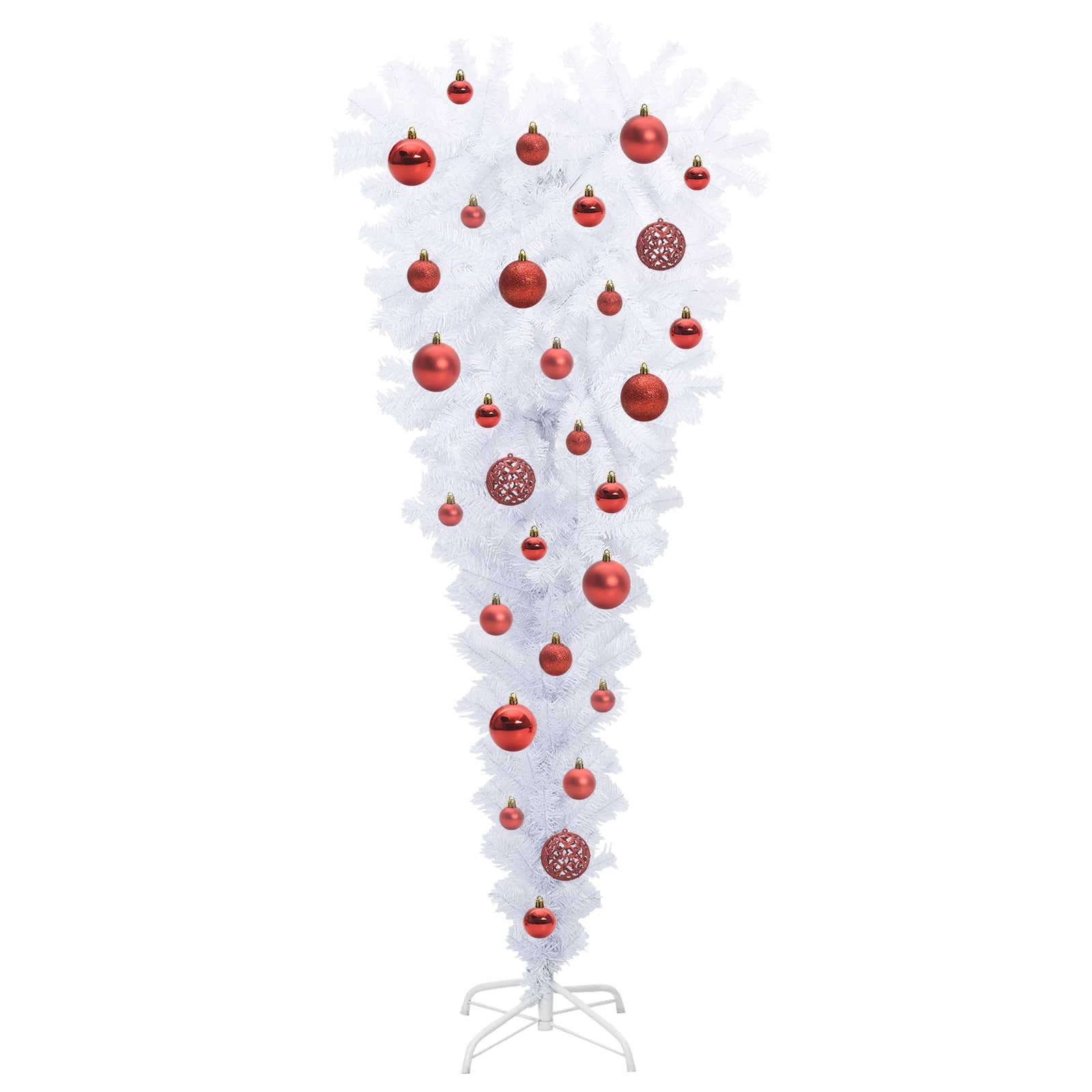vidaXL Artificial Christmas Tree with Stand White 120 cm PVC and Steel 4