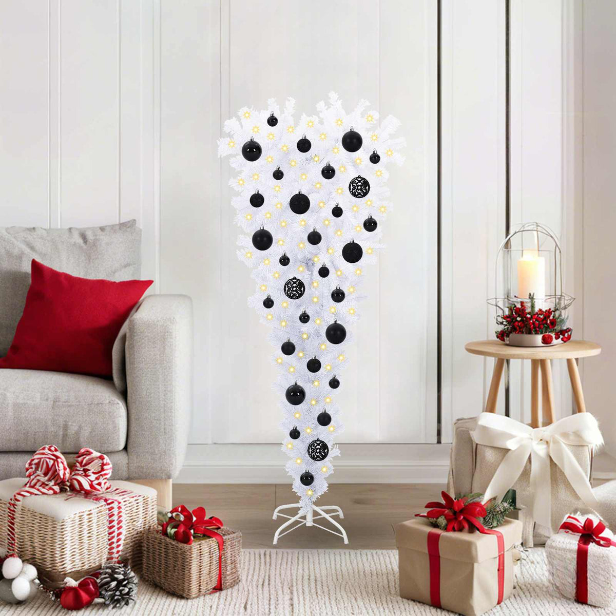 vidaXL Artificial Christmas Tree with Stand White 120 cm PVC and Steel 1