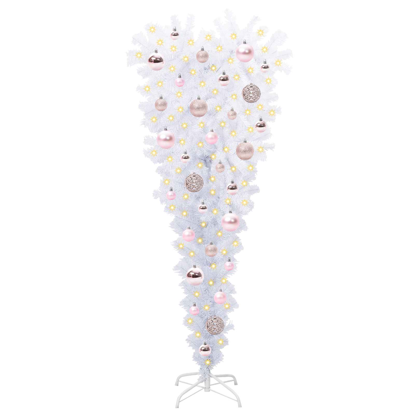 vidaXL Artificial Christmas Tree with Stand White 120 cm PVC and Steel 3