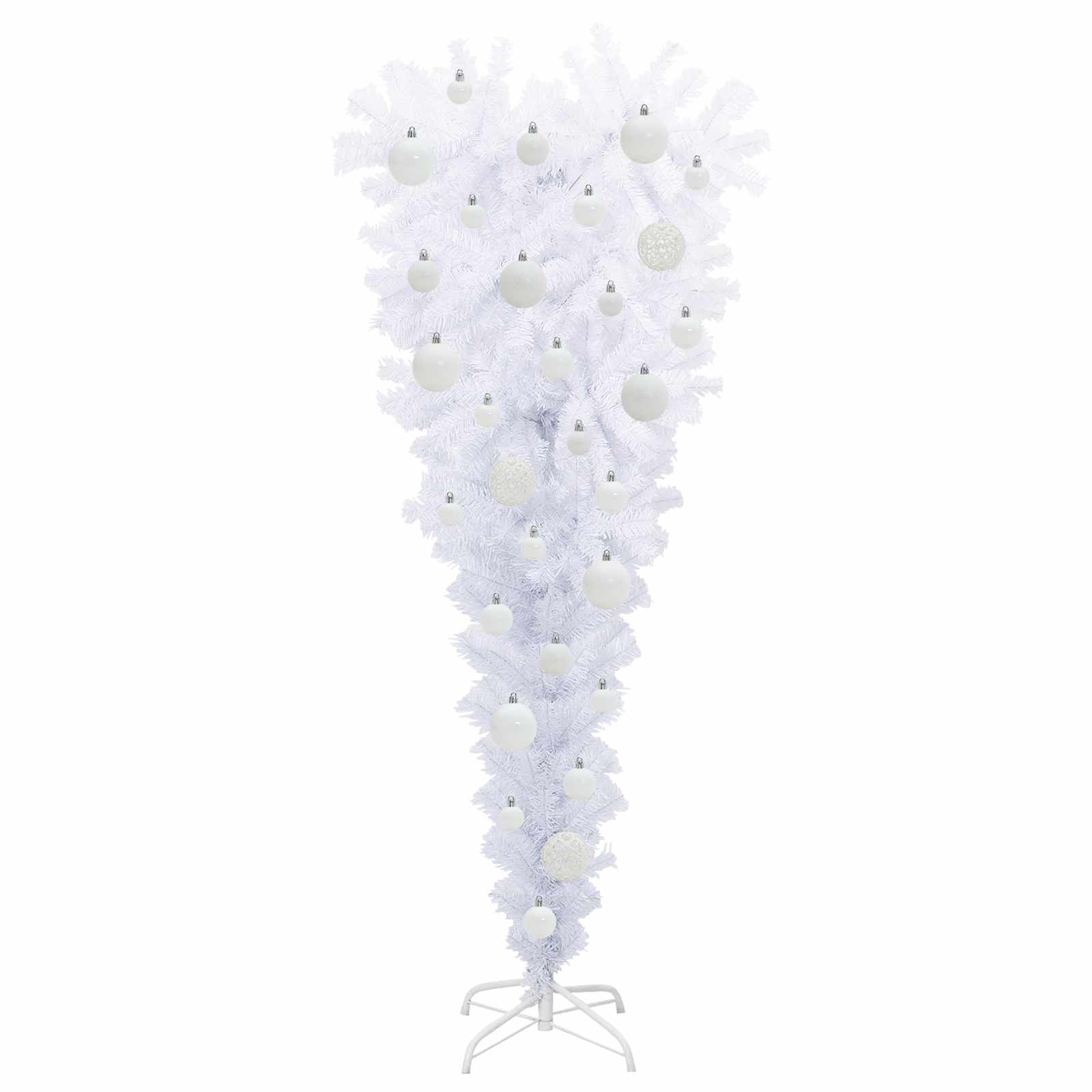 vidaXL Artificial Christmas Tree with Stand White 120 cm PVC and Steel 4