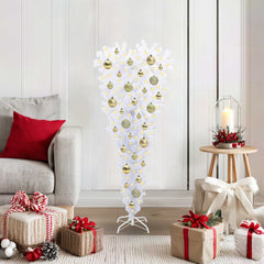 vidaXL Artificial Christmas Tree with Stand White 120 cm PVC and Steel
