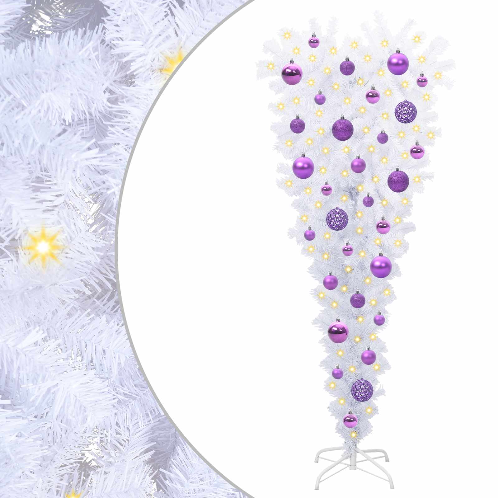vidaXL Artificial Christmas Tree with Stand White 120 cm PVC and Steel 2