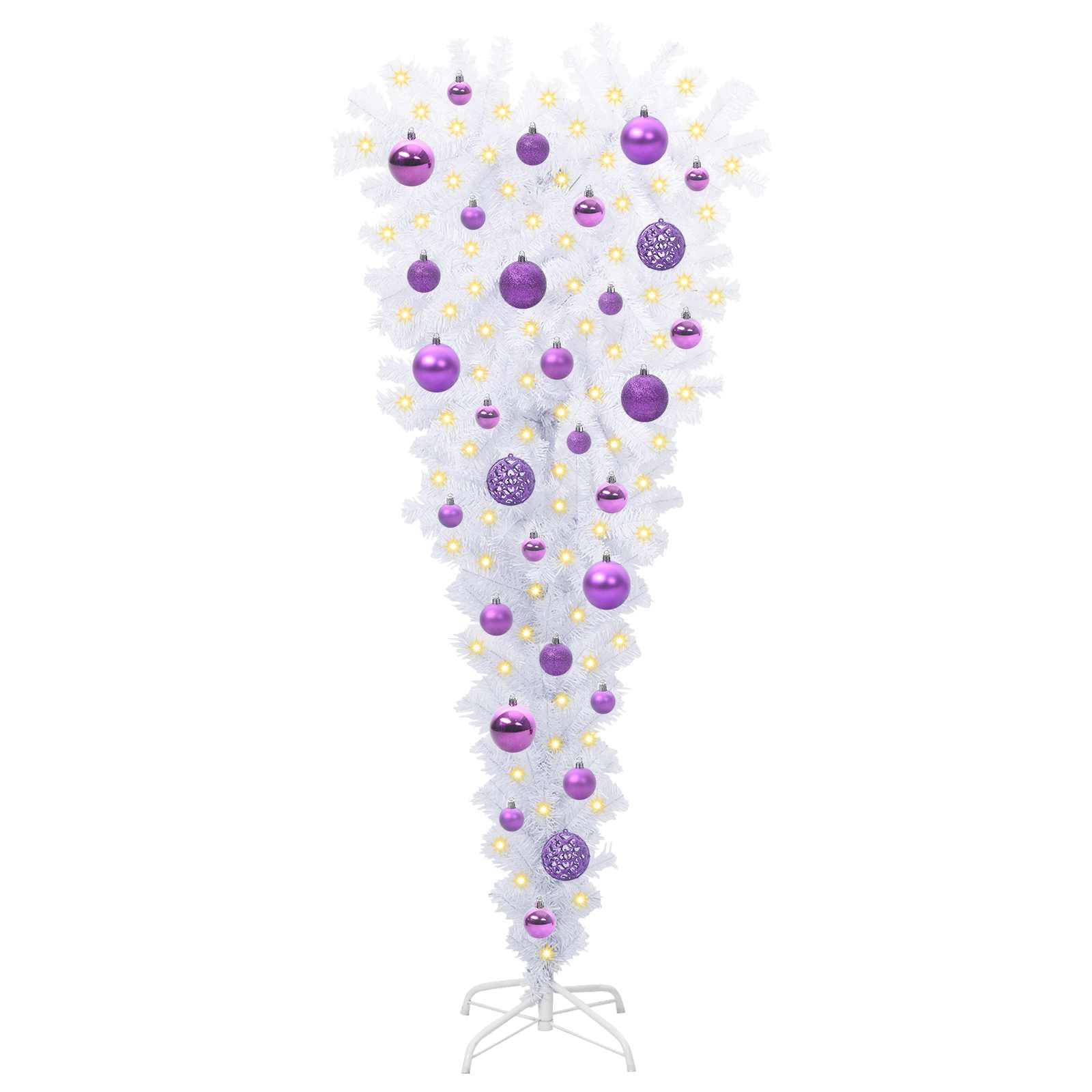 vidaXL Artificial Christmas Tree with Stand White 120 cm PVC and Steel 3