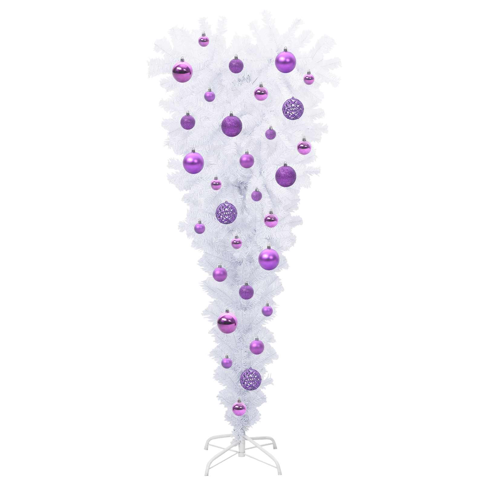 vidaXL Artificial Christmas Tree with Stand White 120 cm PVC and Steel 4