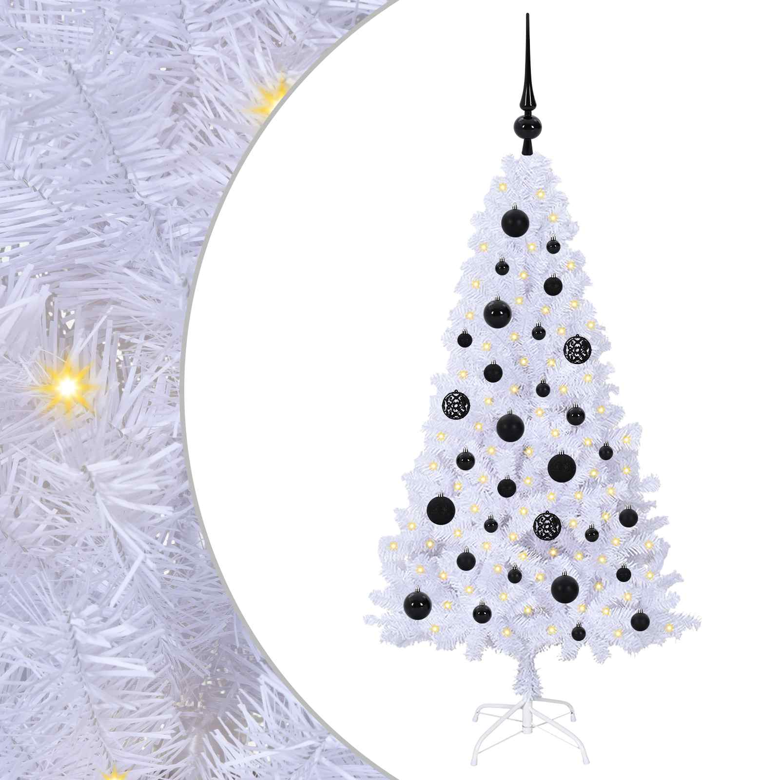 vidaXL Artificial Christmas Tree White 120 cm PVC and Steel 2