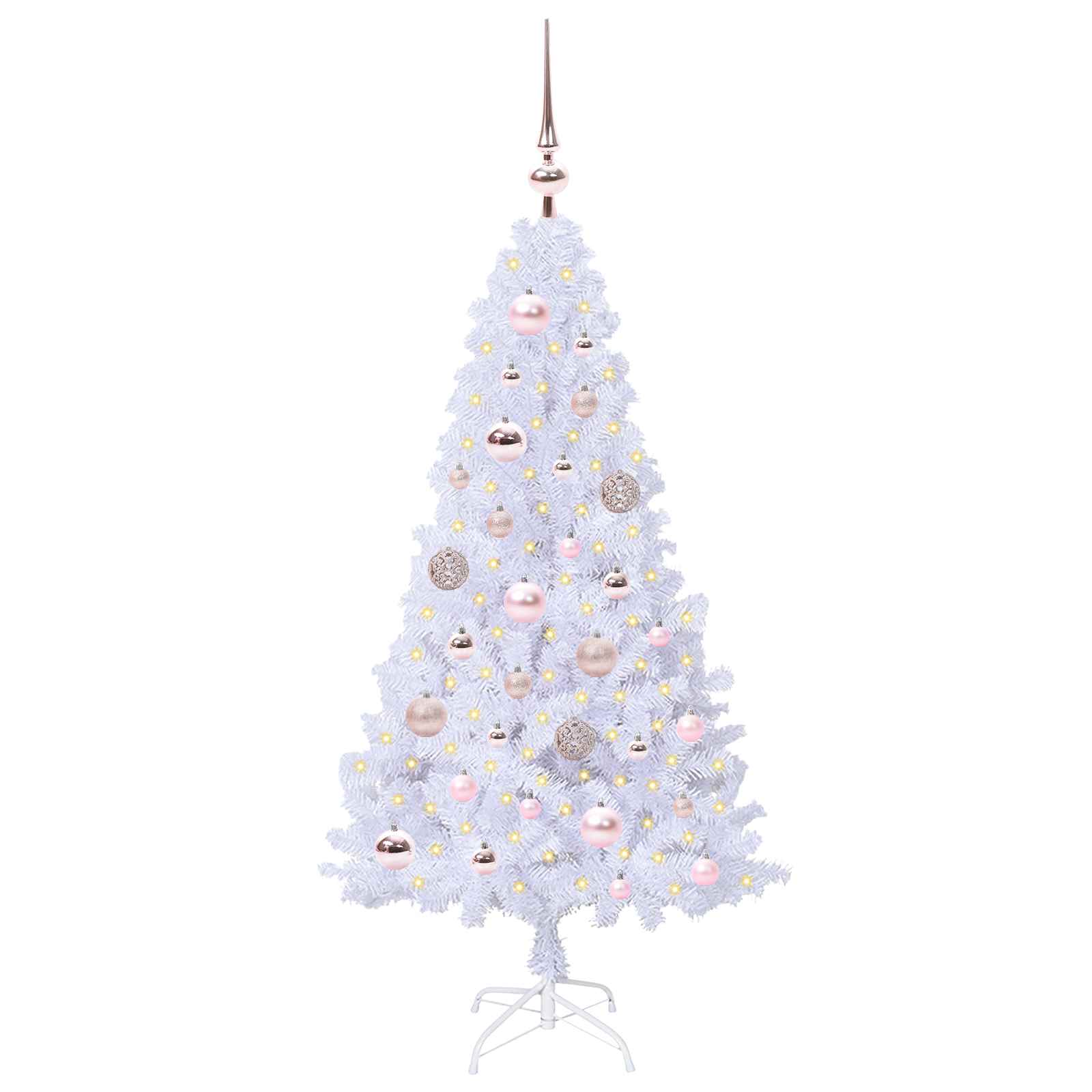 vidaXL Artificial Christmas Tree White 120 cm PVC and Steel 3