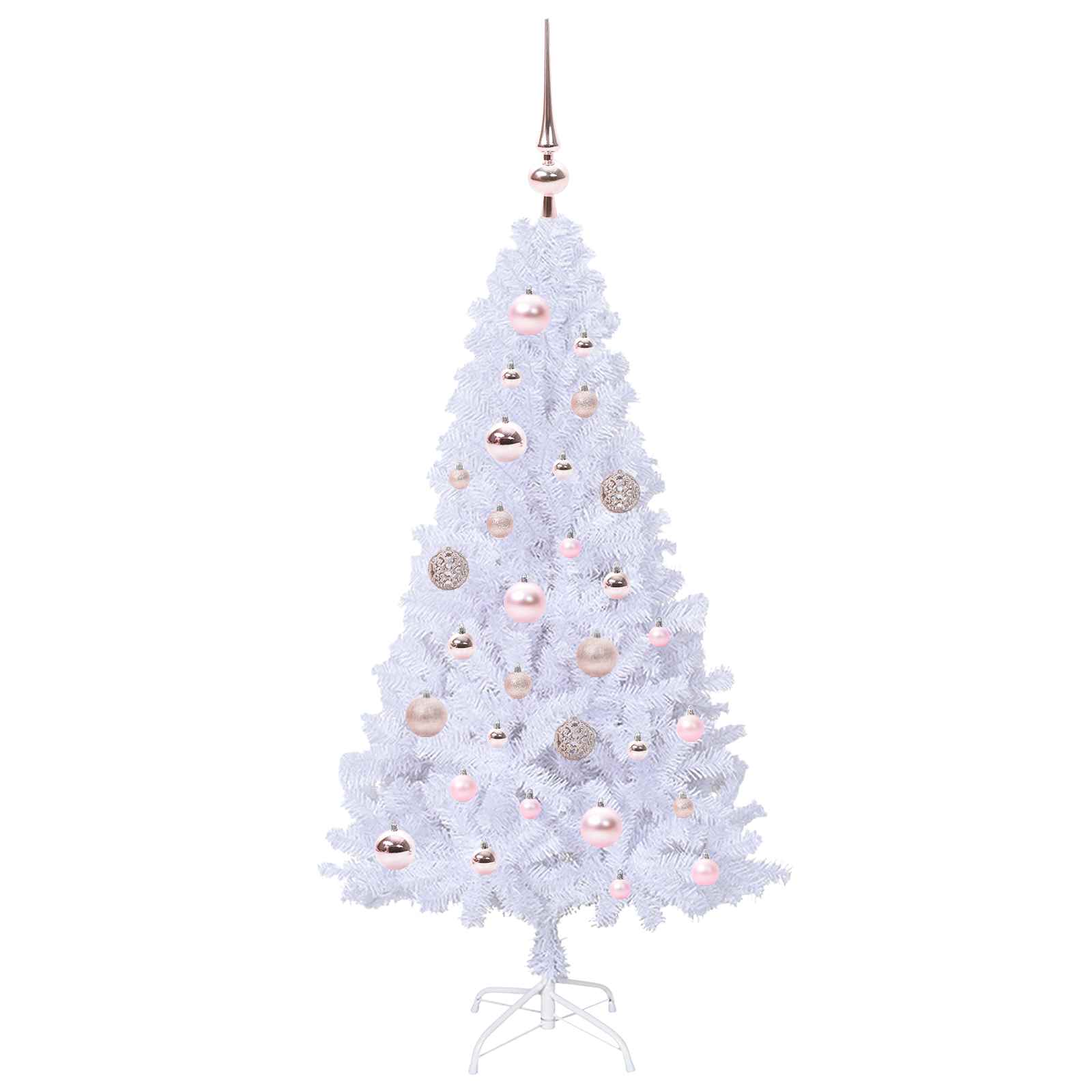 vidaXL Artificial Christmas Tree White 120 cm PVC and Steel 4