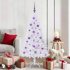 vidaXL Artificial Christmas Tree White PVC and Steel