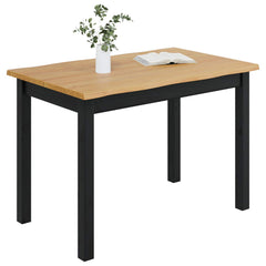 VidaXL Dining Table EKAI Black 112 x 70 x 76.5 cm Solid Pine Wood 3
