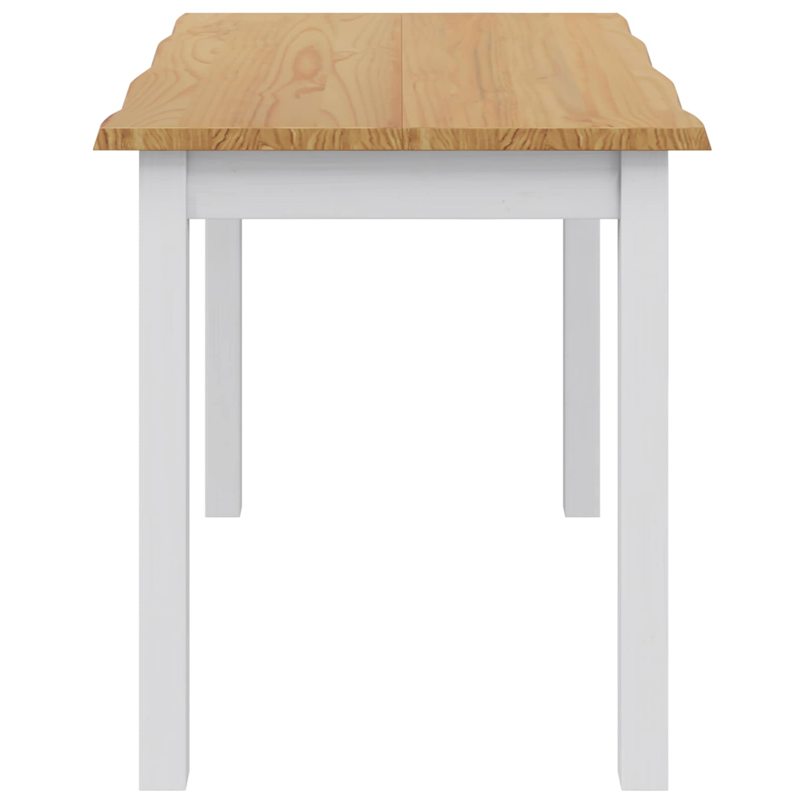 VidaXL Dining Table EKAI White 112 x 70 x 76.5 cm Solid Pine Wood 5