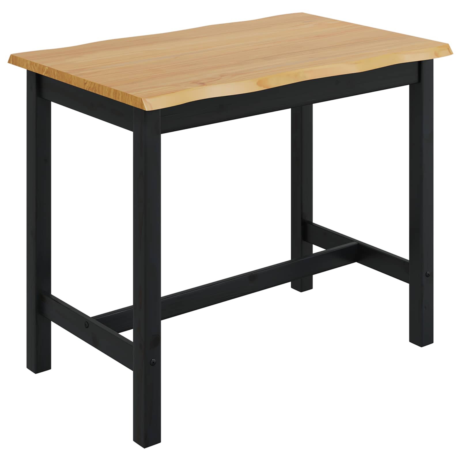 VidaXL High Bar Table EKAI Black 112 x 70 x 91 cm Solid Pine Wood 2