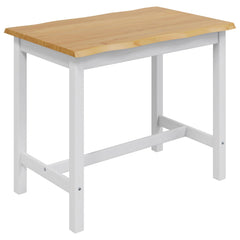 VidaXL High Bar Table EKAI White 112 x 70 x 91 cm Solid Pine Wood 2