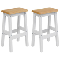 High Bar Stool EKAI 2 pcs 40 x 29 x 63 cm Solid Pine Wood White