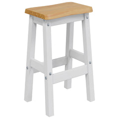 vidaXL High Bar Stool EKAI 2 pcs White 40 x 29 x 63 cm Solid Pine Wood 3