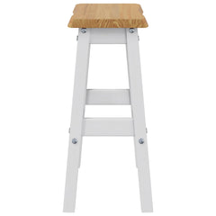 vidaXL High Bar Stool EKAI 2 pcs White 40 x 29 x 63 cm Solid Pine Wood 5