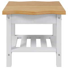 Side Table EKAI 50 x 50 x 45.5 cm Solid Pine Wood White